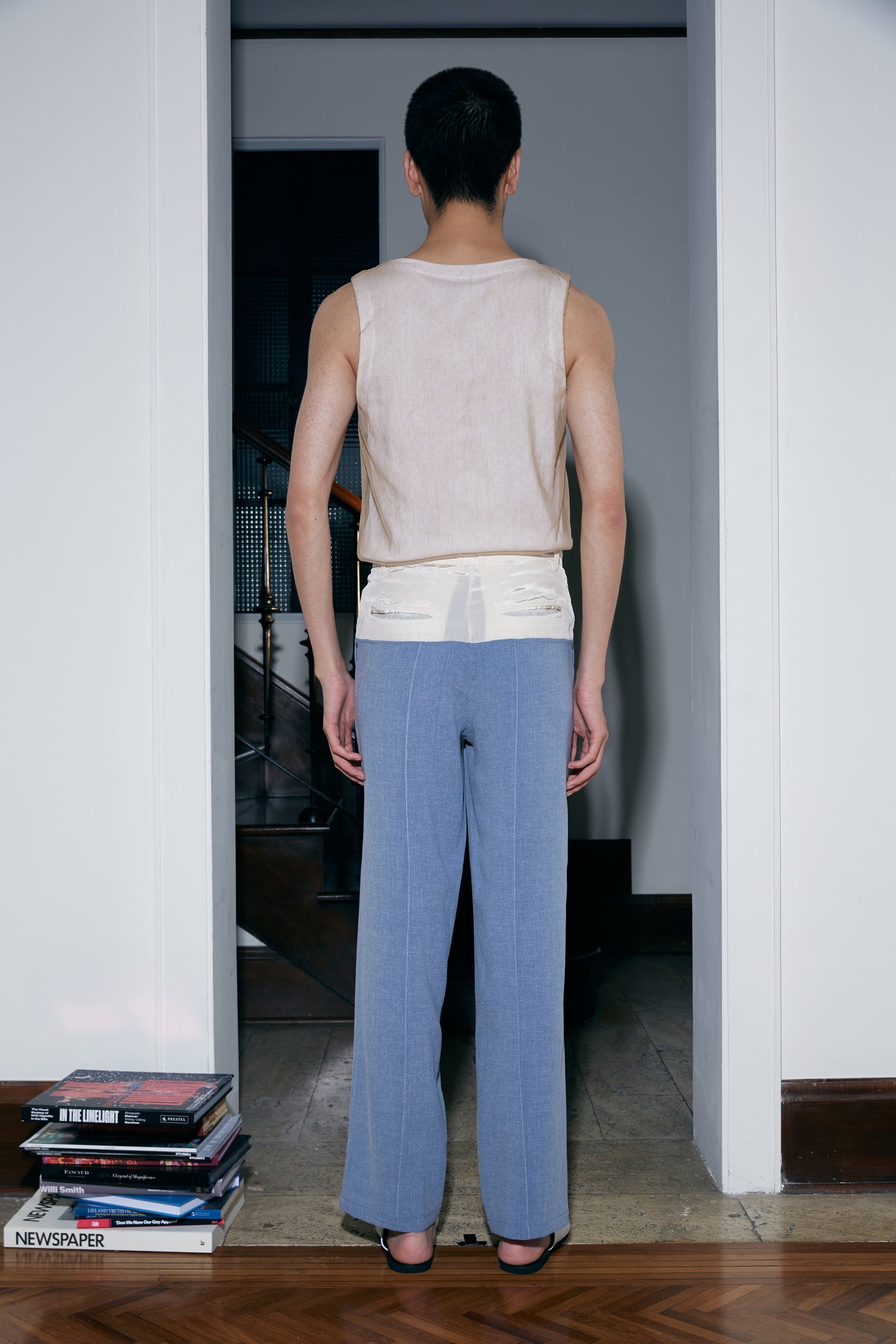 Silk Tulle and Natural Cotton Two Layers Tank Top
