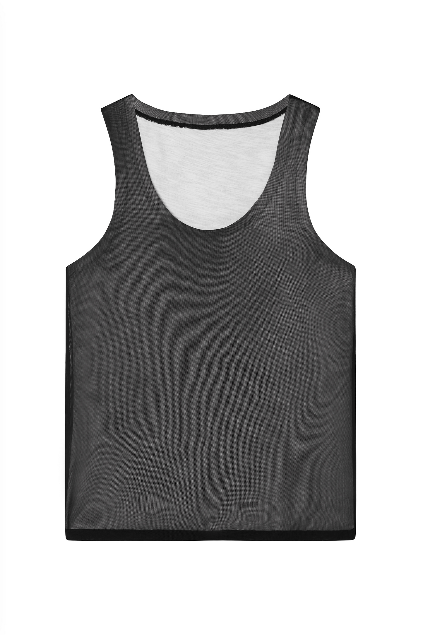 Silk Tulle and Natural Cotton Two Layers Tank Top