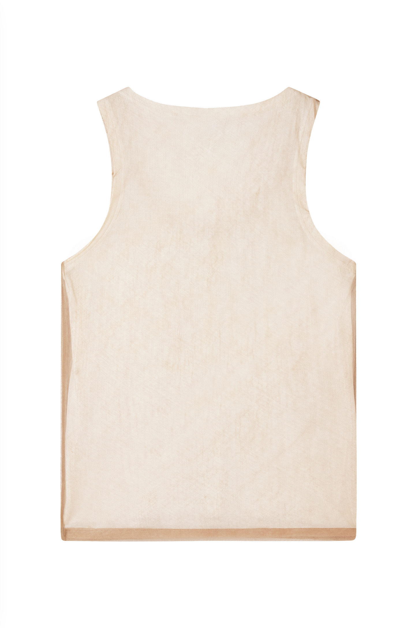 Silk Tulle and Natural Cotton Two Layers Tank Top